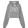 Sudadera corta Oversize para mujer con capucha Thumbnail