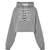 Sudadera corta Oversize para mujer con capucha Thumbnail